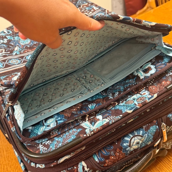 Vera Bradley Retired Java Blue Large Suitcase - Picture 11 of 14